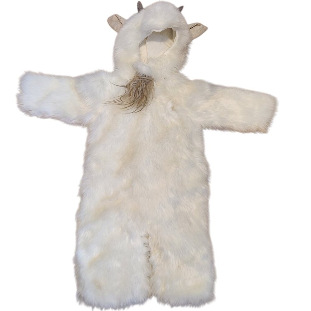 Pottery Barn Baby Costume Goat Farm Animal Fuzzy One Piece Warm Size 6-12 Months